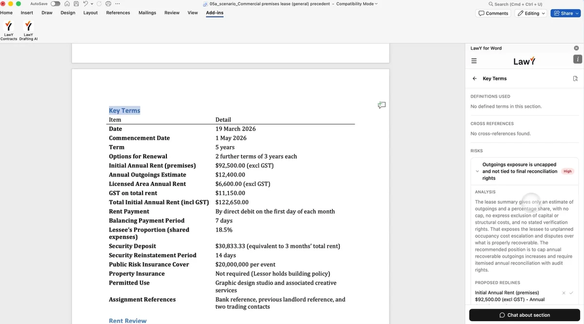 LawY legal AI research interface