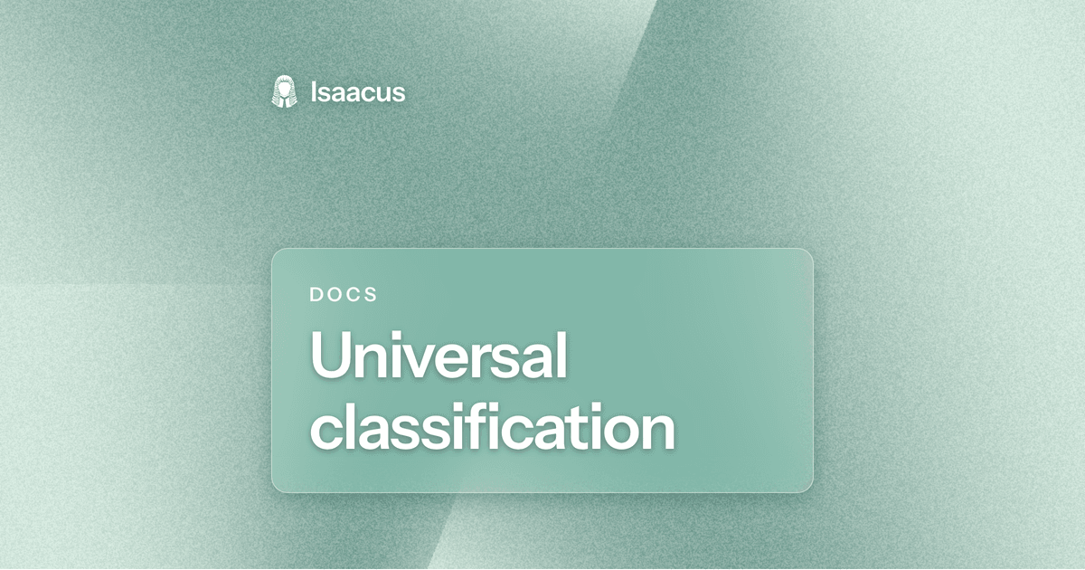Universal classification - Isaacus Docs